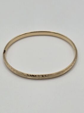Vintage Pure 14k Yellow Gold Hinged Bangle Bracelet
